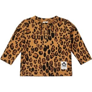 Mini Rodini Basic Leopard Grandpa Shirt Beige 3-6 Months NWT